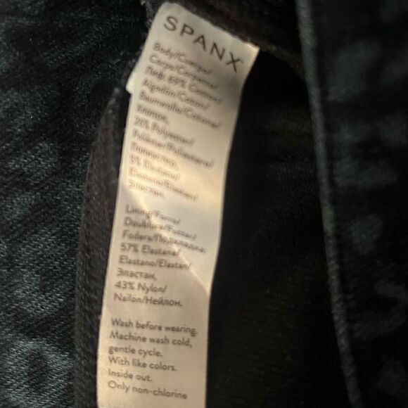 SPANX navy blue leopard print jeggings size medium. - Picture 9 of 9